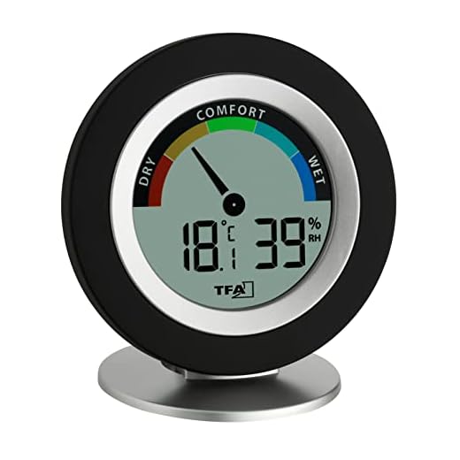 TFA Dostmann Thermo-Hygrometer digital Cosy, 30.5019.01, für Innenräume zur Raumklimakontrolle, Temperatur, Luftfeuchtigkeit, schwarz