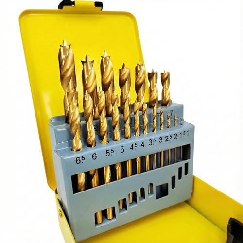 Hymnorq 19PC Titanium Coated Wood Drill Bit Set