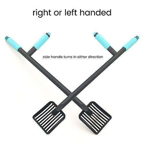 DuraScoop Long Handle Cat Litter Scoop Assistive, Adaptive for Scooping from Sitting Position, Durable Carbon-filled Nylon, Baton style side handle