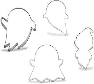 Keewah Halloween Ghost Cookie Cutter Set, 4 Piece, Stainless Steel