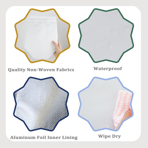 Chanseen 12Pcs White Insulated Take Away Bags Disposable Cooler Bag Thermal Lunch Grocery Take Out Bags for Coffee Milk Tea Hot Cold Drink Fresh Food Delivery - Thumbnail 5
