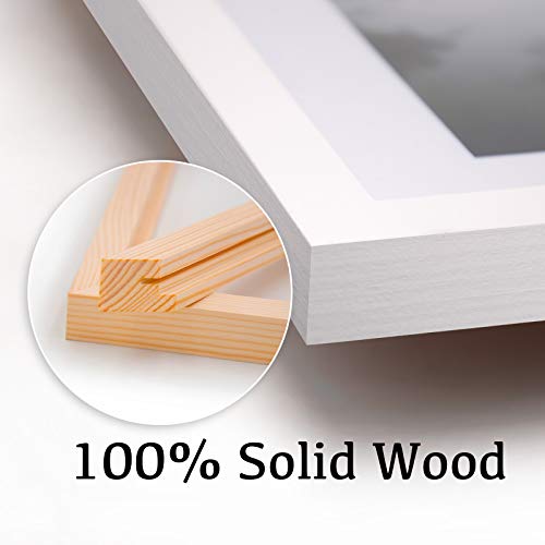 Egofine 5X7 Picture Frames 4 Pcs - Made Of Solid Wood Covered By Plexiglass Matted For 4X6 And 3.5X5 For Table Top Display And Wall Mounting Photo Frame White #TOP1