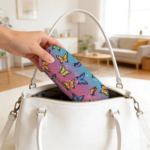 Image of Glasses Case Hard Shell,Portable Protective Eyeglasses Case, Eyeglass Holder Box with Cleaning Cloth,for Women Men