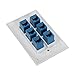Cat 6 Ethernet Wall Plate 6 Port,Ethernet Wall Plate Female-Female Removable Compatible with Cat7/6/6e/5/5e Ethernet Devices -Blue