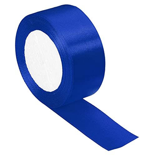PATIKIL 1.5 Inch Wide 24 Yards Satin Ribbon, Single Side Solid Crafts Roll for Party Home DIY Wrapping Decoration Blue