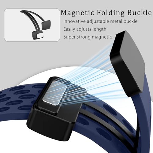 SumNeol Silikonowa bransoletka kompatybilna z Huawei Band 11 / Band 11 Pro, dla mężczyzn i kobiet, magnetyczna, oddychająca, sportowa bransoletka do zegarka Huawei Band 11 / Band 11 Pro, niebieska