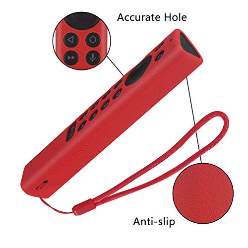 Chunghop Protective Silicone Remote Cover For Nvidia Shield Tv Pro/4K Hdr Remote Controller Washable Anti-Lost Remote Case With Remote Loop-Red #TOP2