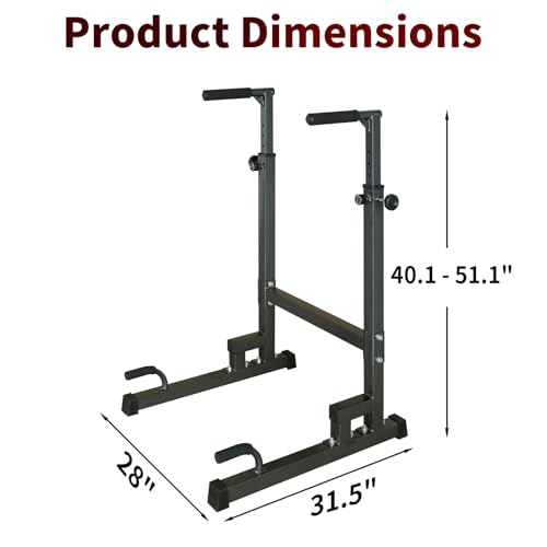 Kaimei Power Tower Dip Station with Adjustable Height Bench - Multi-Function Fitness Equipment for Home Gym Workout