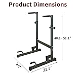 Adjustable Power Tower Dip Stand Station with Bench Pull Up Bar - Heavy Duty Multi-Function Fitness Equipment for Home Gym, Black - Image 2