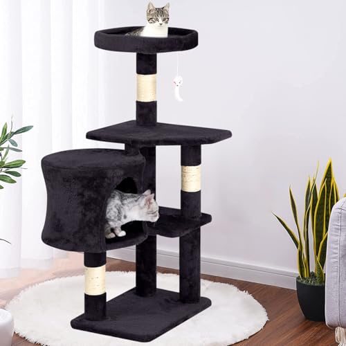 Image of BestPet | 36 inch Cat Tree Tower | Dark Gray | Sturdy Multi-Level Cat Tree