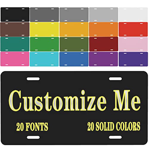 Customize Your Custom Personalized License Plate,Customized License Plates For Front Of Car Novelty Car Tags With Your Own Text Image For Vehicle Car Auto Motorcycle Moped Bike Bicycle 6 X 12