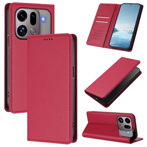 �X�}�z�P�[�X �Ή��@�� for Oppo Find X9s Pro �X�}�z�P�[�X�y�J�[�h�z���_�[�E�E�H���b�g�E�}�O�l�b�g�o�b�N���E�t���b�v�E�X�^���h�@�\�t���zRed