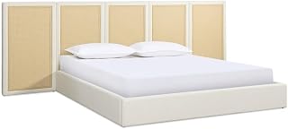 Pemberly Row Extended Headboard Cane Platform Bed