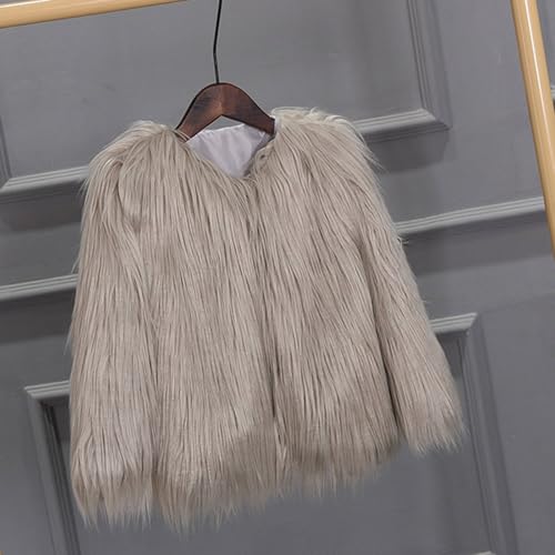 Girls Faux Fu𝐫 Coat Fluff𝐲 Kids Cardigan Jacket Winter Long Sleeve Warm Outwear Winter Jacket2