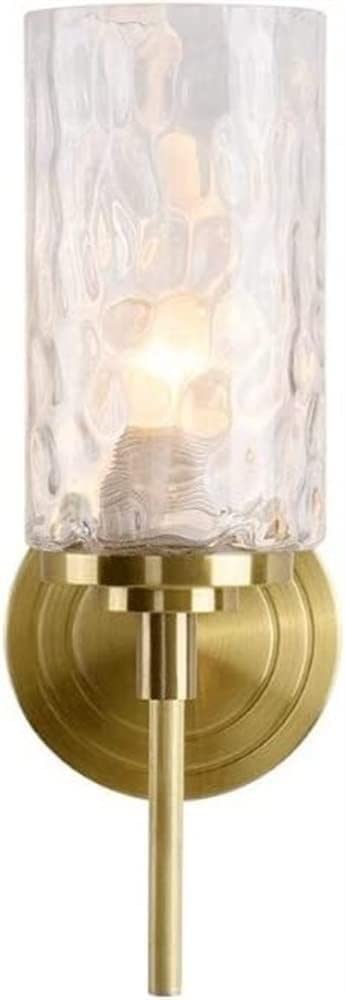 Luminaire en laiton doré et verre soufflé pour entrée chic