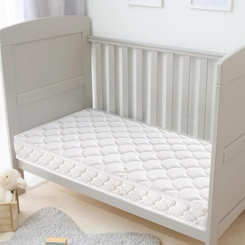 Tiankehan Crib Mattress and Toddler Mattress 52" x 27.6" x 5", 100% Knitted Fabric, Moisture Absorbent and Breathable, Fits Standard Full-Size Cribs & Toddler Beds