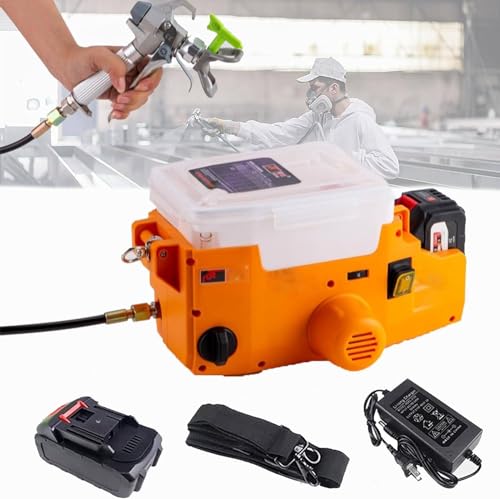 Image of Portable Airless Paint Sprayers,500w Backpack Motorized Sprayer,Spray Machine for Painting Wall,Cordless Spraying Tool,6-Speed Adjustable(Orange)