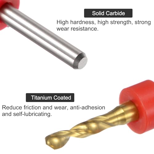 QUARKZMAN 10 Stück PCB-Bohrer 1/8 Schaft ⌀ 2,55 mm Titanbeschichtete Karbid-Mikro-Twist-Mini-Bohrer-Set Rotierendes Bohrwerkzeug für Leiterplatten-Schmuck CNC-Gravur