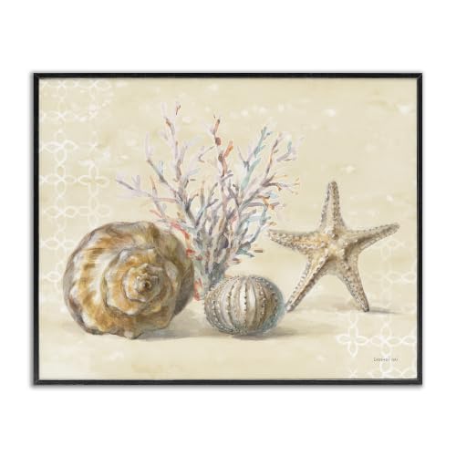 Sunrise Beach Seashells Coastal, 24 x 30 Inch Framed Giclée Print