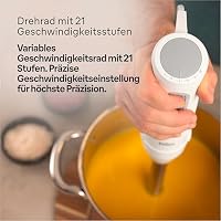 Braun Stabmixer MultiQuick 5 MQ 50001 M, 1000W, 21 Geschwindigkeitsstufen+Turbo, Edelstahl Pürierfuß, Easy Click System, SplashControl, Inkl. 600ml Becher, Weiß – Ansicht 6