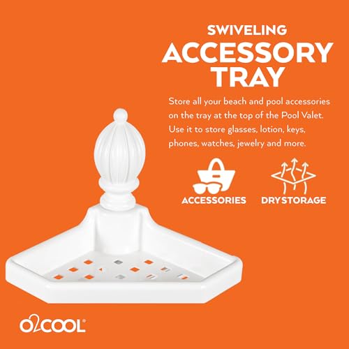 O2COOL Pool & Spa Valet Adjustable Patio Towel Holder Weighted White by O2COOL - Image 4