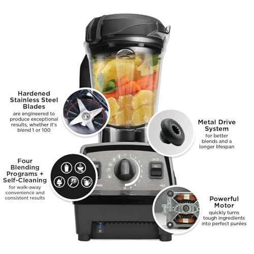 Vitamix Propel Series 750 Blender, Professional Grade Blender, 4 Presets + Self-Cleaning, Smoothie, Frozen Dessert, Soups and Dips, 64-oz Pitcher, Black