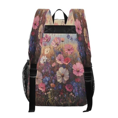 Floral Landscapes Clear Backpack - Stadium Approved Large 15.7-inch Waterproof Transparent Bag for Sports, Concerts, Work, Travel#703