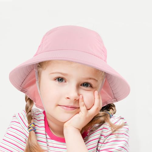Sombrero de sol transpirable para bebés con protector de cuello y ala ancha Healeved 7