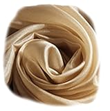 Hochwertig LadyMYP 180 * 110 cm Edel Seidenstola Schal aus 100% hochwertiger Seide mehrere Farben zur Wahl (Gold-Beige)