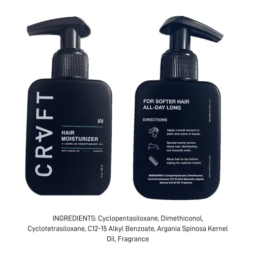 CRVFT Daily Leave in Conditioner For Men [OIL] | 30 Day Supply | Men\'s Hair Moisturizer | Hair Oil For Men | For Dry/Damaged Hair | Scented | (3oz) AM - Thumbnail 7