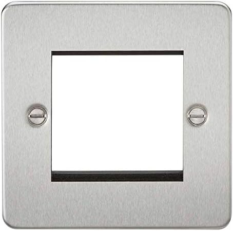Knightsbridge FP8900BB Brushed Brass FPAV8900BB Flat Plate 115V/230V Dual Voltage Shaver Socket Black Insert, 230 V