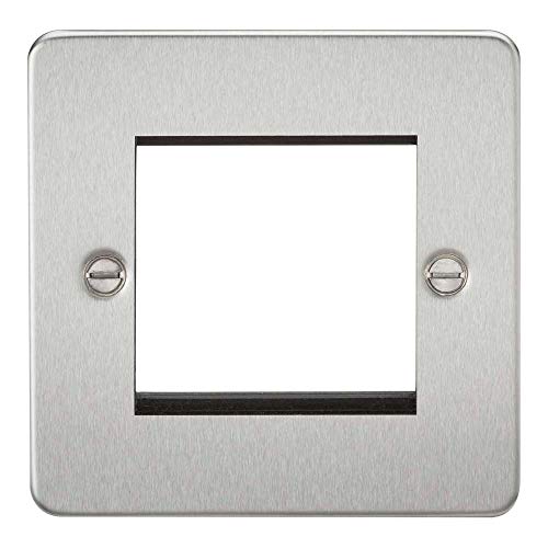 Placa frontal modular cromo cepillado Knightsbridge FP2GBC de dos módulos 2