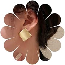 Vintage Square Stud Earrings Square Shape Earrings Geometric Gold Earrings Minimalist Earrings Jewelry for Women