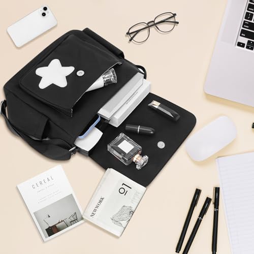 Bolsa carteiro fofa, bolsa transversal estética, bolsa Y2K Star Grunge bolsa de ombro bolsa de ombro