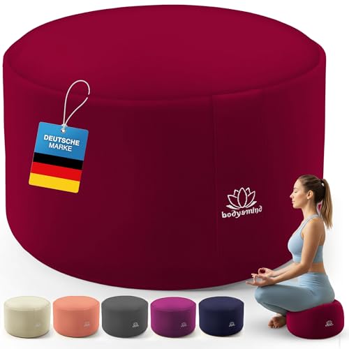 Body & Mind® Coussin de Yoga Coussin de Sol pour la méditation et Le Yoga ; Housse Lavable et Rembourrage Respirant de qualité supérieure ; Hauteur...