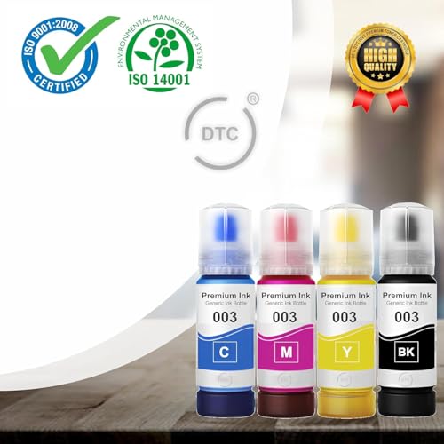 Image of Duplex DTC 003 Ink Compatible for Epson L3250, L3260, L5290, L3210, L3256, L3150, L3215, L3216, L5190, L3200,L3251, L3252, L3110, L3151, L3152, L3156, L3211, L3212 Printer (003 Yellow Ink 2 Pcs)
