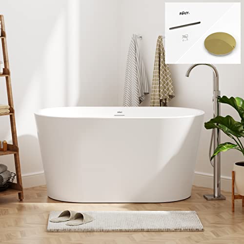 FerdY Shangri-La 47" Acrylic Freestanding Bathtub, Small Classic Oval Shape