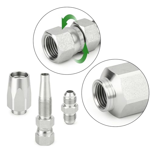 Image of TAISHER 2PCS Hydraulic Hose Repair Kit 1 /2 inch Reusable Fittings, 2-Wire Size #08 Field Repair Kit