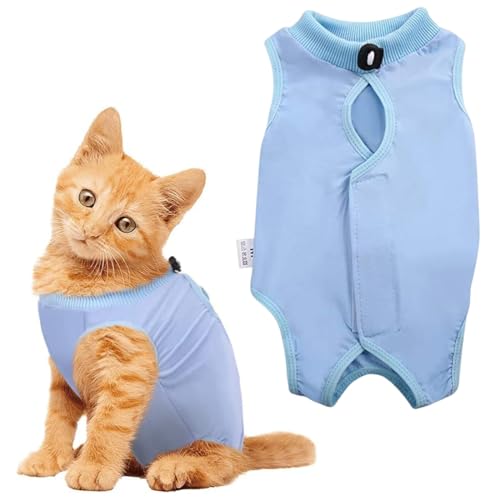 IEBTAWN 1 Pezzo Tuta Da Recupero Per Gatti, Body Gatto Post Operatorio Sterilizzazione, Cat Recovery Suit, Per Gatti Per Impedire Leccare Ferita Addominale Dopo L'Intervento Chirurgico (M)