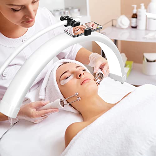 Eyelash Lamp - Dimmable Led Floor Lamp Lash Light For Eyelash Extensions, Esthetician, Eyebrow Technician, Tattoo Artists - Rotating Half-Moon Head, Shadowless Lighting, Adjustable Brightness. (White) #TOP1