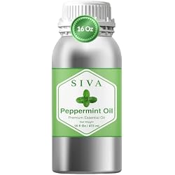 Siva Peppermint Essential Oil, Huge Bottle, Large Size, 16 Fl Oz (473 ml) | Peppermint Oil for Diffuser, Humidifier, Skin Care, Hair Care, Scalp Care, Body Massage, Soap Making, Blending & DIY Projects