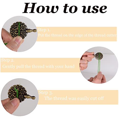 J.CARP 2Pcs Yarn Cutter Pendants, Silver Metal Thread Cutter Pendant for DIY Sewing Tools - Thumbnail 5