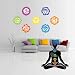ZXFMT Adesivi Murali Parete Chakra Sfondi Adesivi Mandala Yoga Om Meditazione Simbolo Adesivo Chakra Decorazione della Parete di Casa Decorazione Parete 7 Pz/Set 13X13 Cm