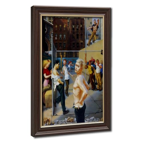 Poster Playground de Paul Cadmus : impression sur toile 30x45 cm avec cadre suspendu pour salon