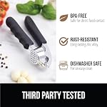 GORILLA GRIP Garlic Peeler and Press Set, Heavy Duty Mincer, Black - Image 5