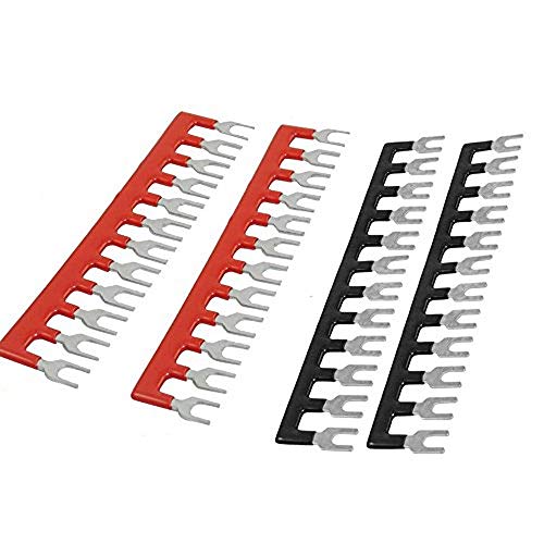 URBEST 400V 10A 12 Postions Pre Insulated Fork Terminal Stripes 4 Pcs