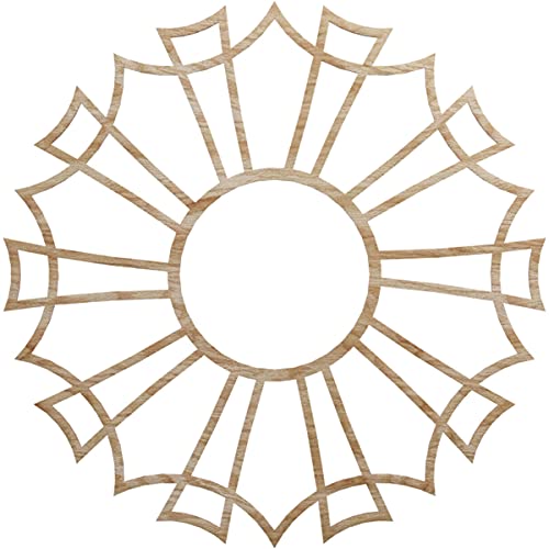 Image of Ekena Millwork 36 inchOD x 12 5 /8 inchID x 3 /8 inchT Augustus Wood Fretwork Pierced Ceiling Medallion, Red Oak