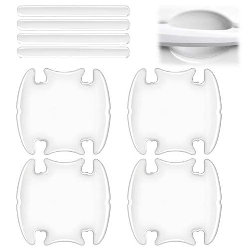 AIAOO Anti-Scratch Car Door Protectors - 8 Pcs Transparent Handle Edge Guards, Waterproof PVC Car Accessories for Garage Wall & Paint Shield, UV-Resistant Universal Fit Residue-Free Invisible