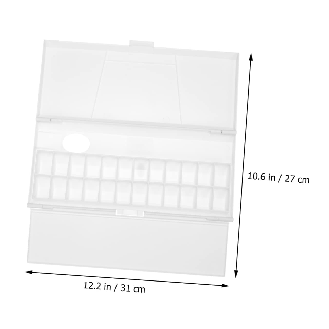 OSALADI Watercolor Folding Mixing Box with Cover Compartments Art Paint Box for School Portable Palette for Watercolors Durable Easy to Carry White
