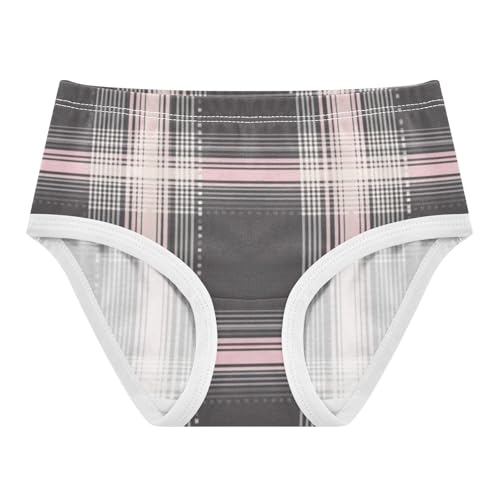 Girls' Cotton Briefs Comfort Underwear for Baby Girls Pink Gray Plaid